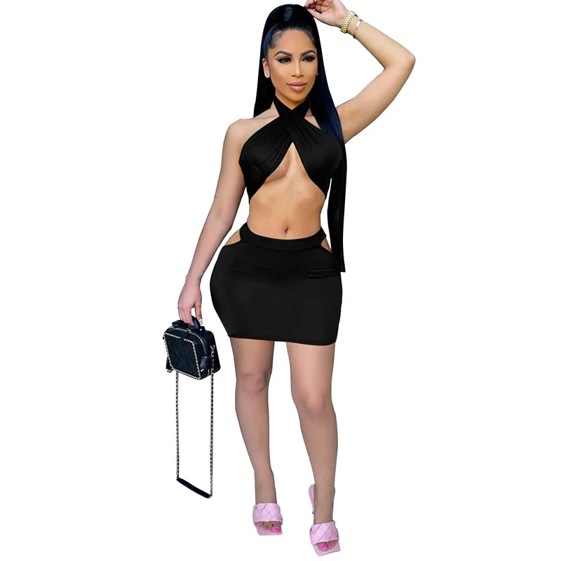 

B35861A 2021 Wholesale woman casual summer 2 pcs bodycon bandage Dress, Shown