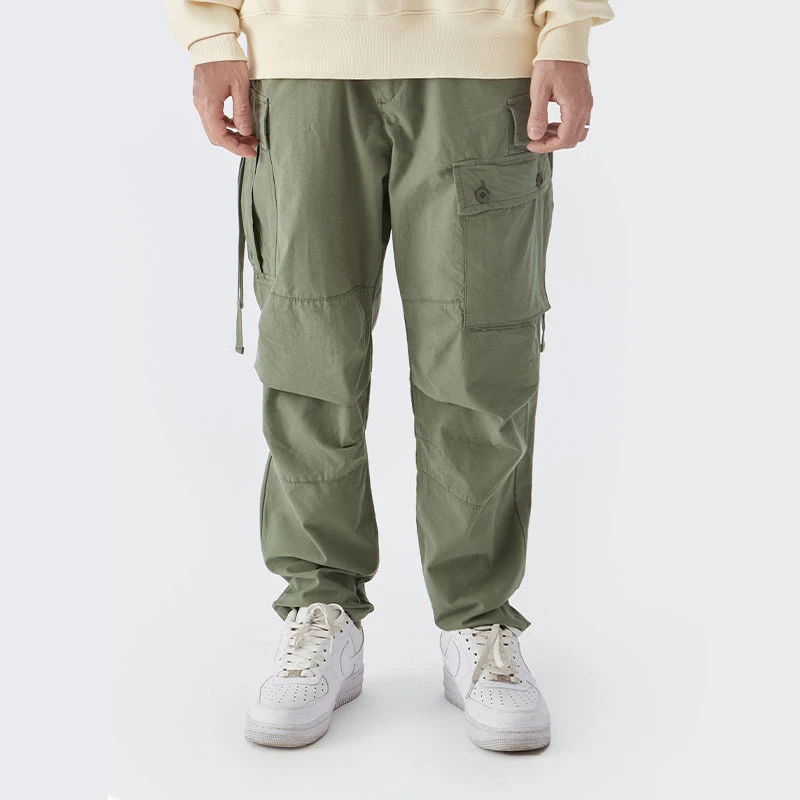 

YLS In Stock Plain Jogger Track Pants 100% Cotton Men Street Wear Pockets Pants Cargo Sweatpants