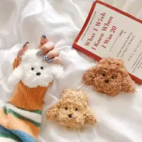 

2019 New Christmas Gifts Winter Plush Wool Stuffed Teddy Dog Case Cover For Airpods