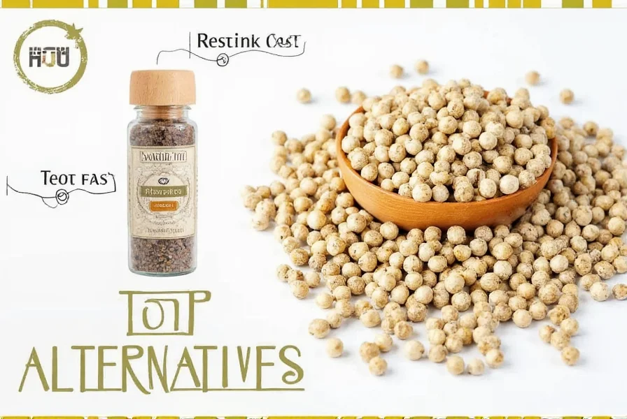 Soaking black peppercorns to create white peppercorn substitute