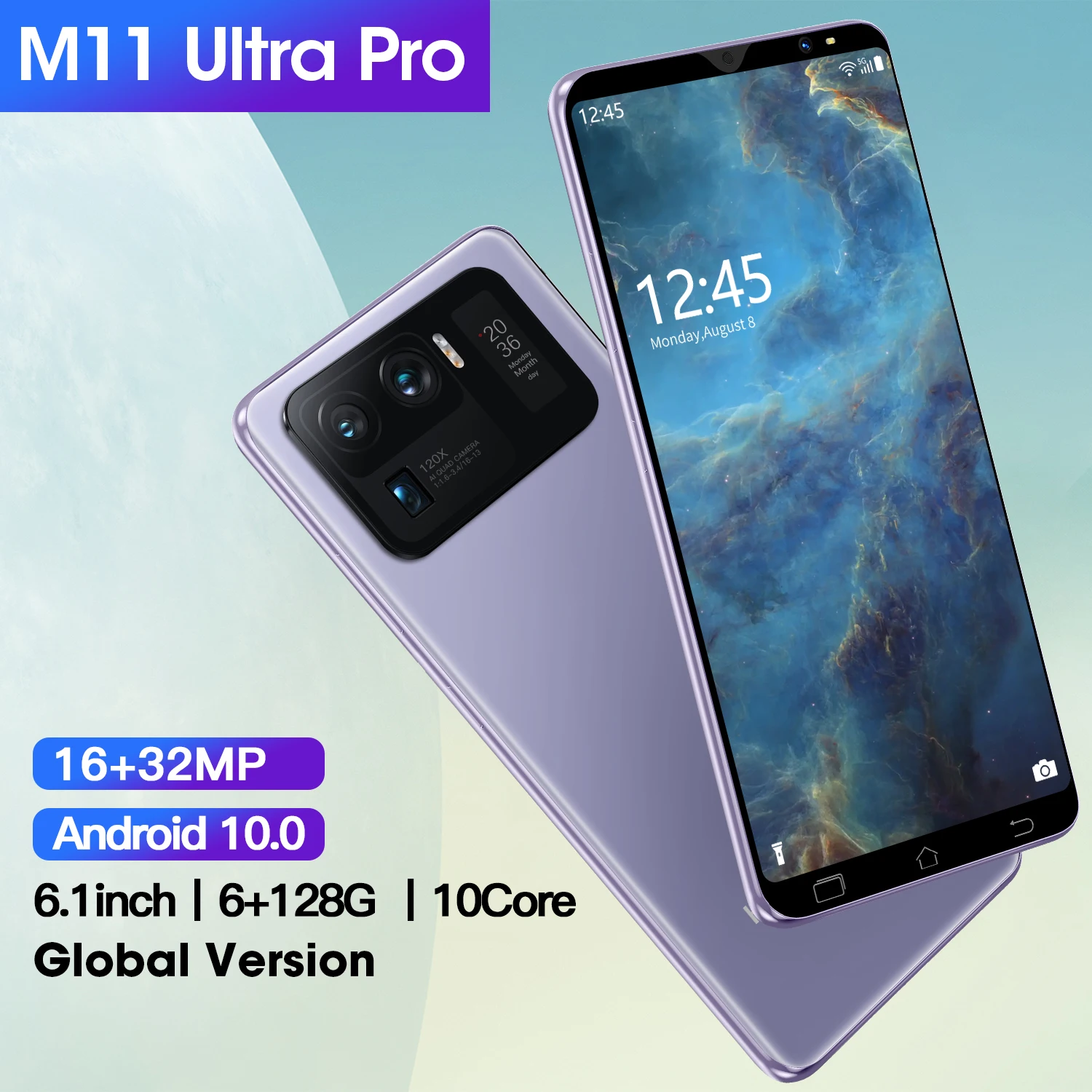 

5.8INCH 8GB+512GB Made in China M11Ultra pro Unlocked Cellphone Smart Android 5G Phones Low Cost Smart Phones, Black blue white purple