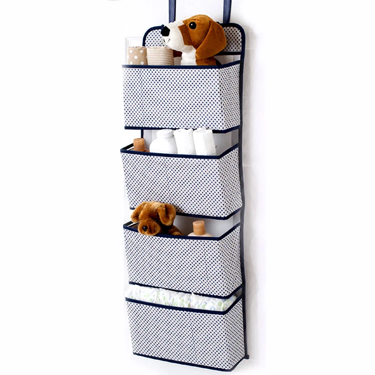 

4 Pocket Door Accessories Bag Multi-functional Hanging Wall Organizer Closet Wardrobe Storage Bag, Customized