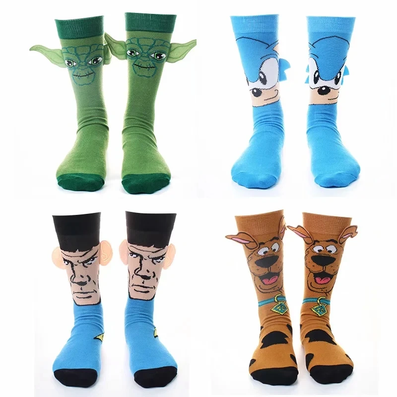 

2021 Men anime sokkies meias cartoon scooby doo skarpetki stoking chaussettes corap calcetas hombre calcetines socks