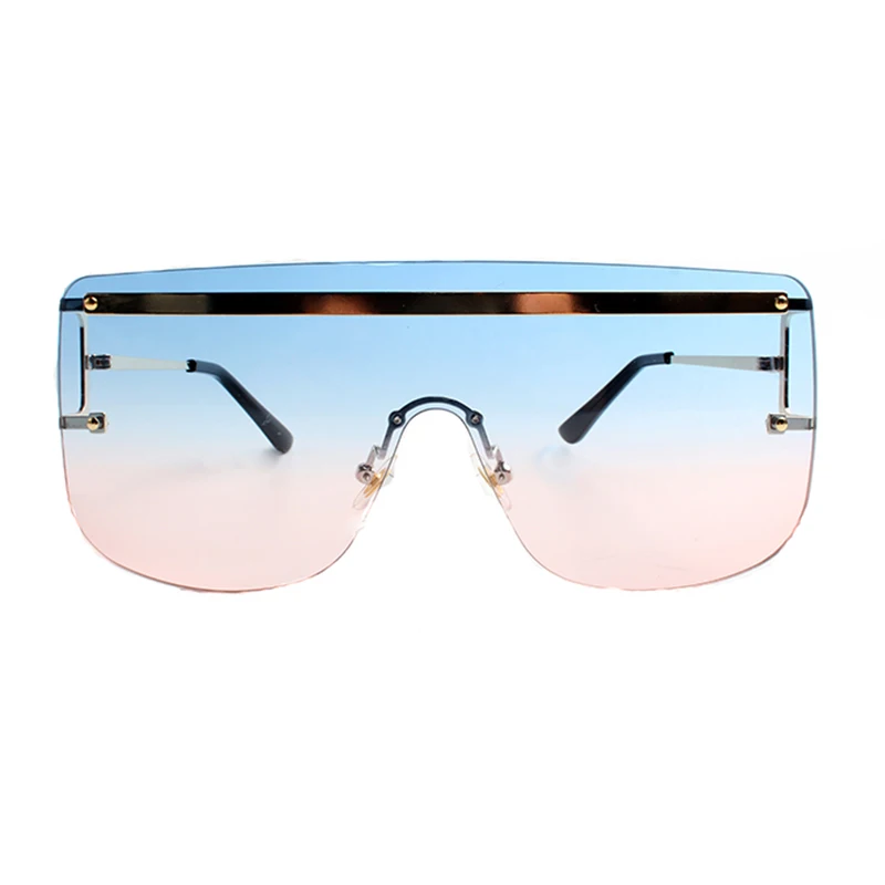 

2021 New Fashion Trendy Women Square Oversized Large One Piece Rimless Frames Sunglasses, 5 colors