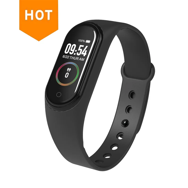 

Custom Logo 2021 Hot Selling M4 Mi Band 4 Smart Bracelet Sport Fitness Tracker BTBLUETOOTH Smart fitness band watch 4, Black blue red