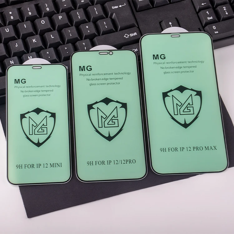 

Silk Screen Two Strong Green Light Phone Film For Apple iPhone 13 12 Mini Pro Max Tempered Glass Screen Protector, Hd transparent