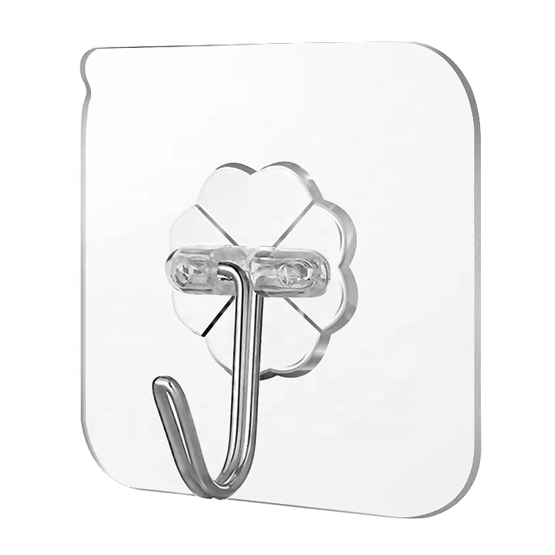 

Double Side adhesive PVC wall Hooks Transparent Hangers Seamless Hooks Waterproof Oilproof for Bathroom Kitchen wall