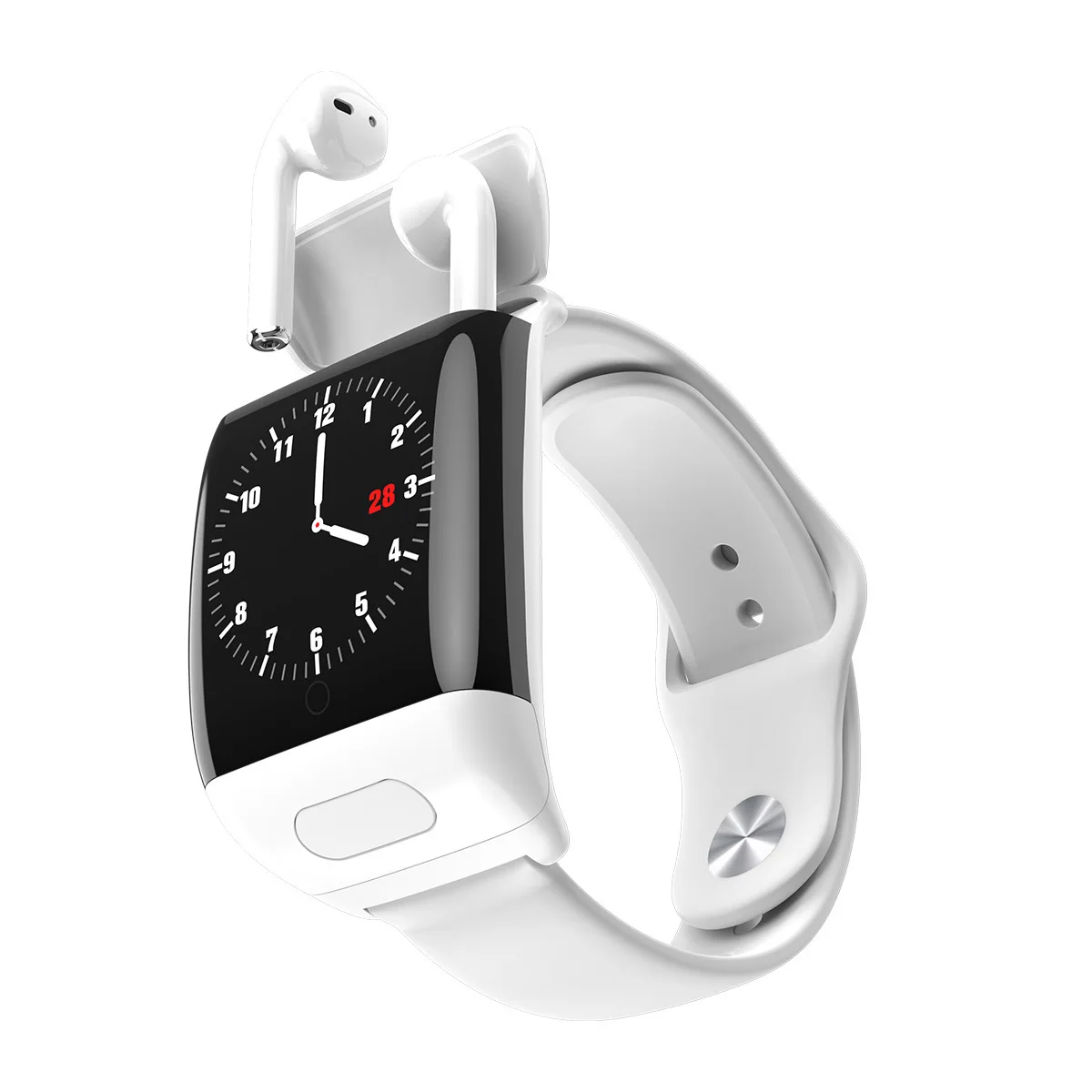 

G36 Newest arrival 2 in 1 wireless smart watch with earbuds headset TWS smart bracelet, Black white