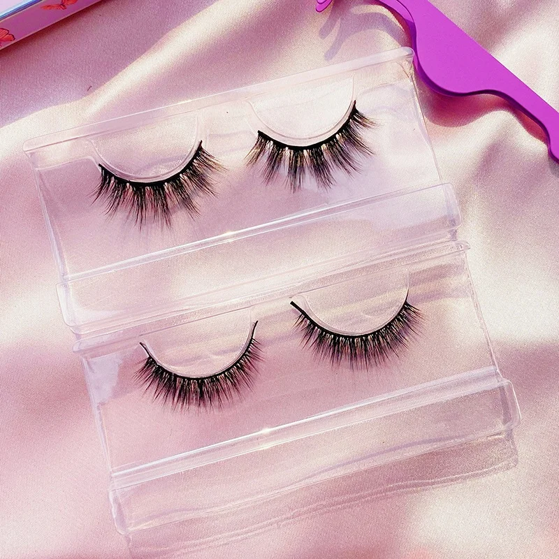 

Full strip fake lashes high quality private label custom lash boxes reusable 3d natural silk eyelash