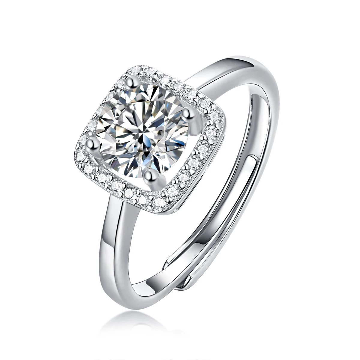 

Trendy Hot Sale Sterling Silver 925 Moissanite 1 Carat Rings For Woman Luxury High Quality Engagement And Wedding Women Rings