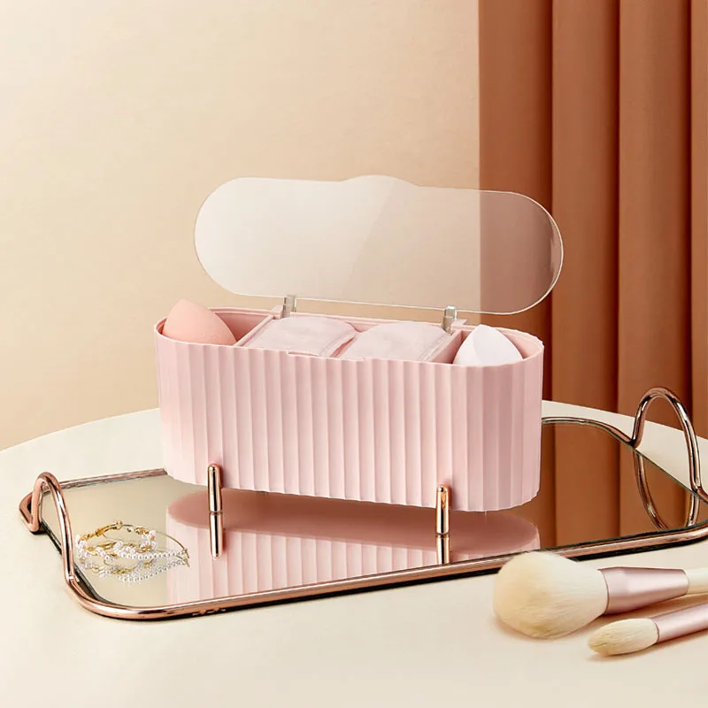 

Cosmetics Storage Box Desktop Dust-proof Makeup Remover Cotton Toothpick Dental Floss Cotton Swab Storage Finishing Box