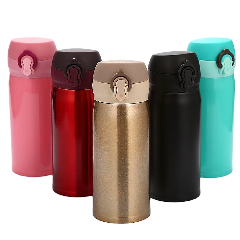 

Custom logo double walled 350ml vacuum seal thermos insulated water bottles, Black, white, green and custom color