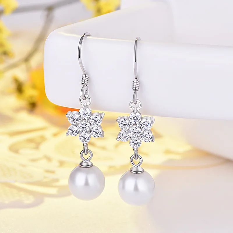 

925 Sterling Silver Earring For Woman Pearl Earring designs
