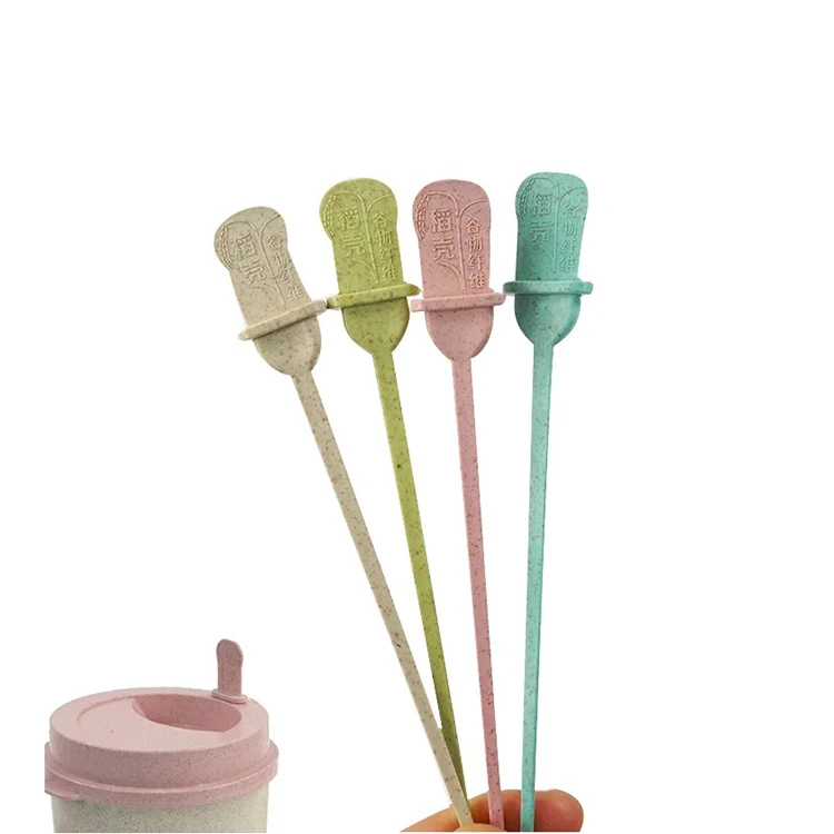 Amazon Top Seller New Trending Popular Products Eco friendly BPA-free Plastic  Water Mug Wheat Straw Coffee Cup with Spoon