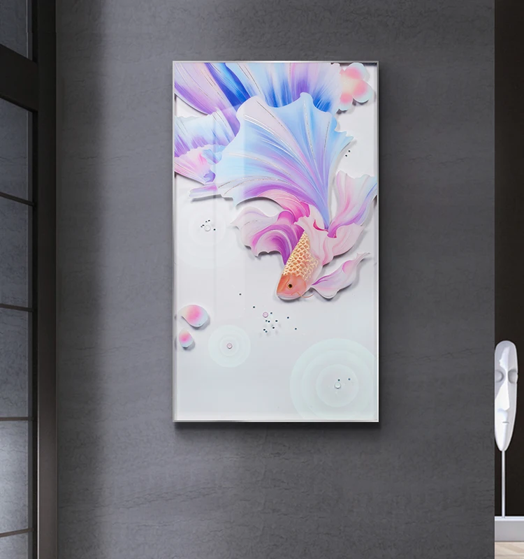

Relife New Fish 3d Glass Wall Painting Resin Nordic Decor Romantic Fish Wall Painting, Customized color