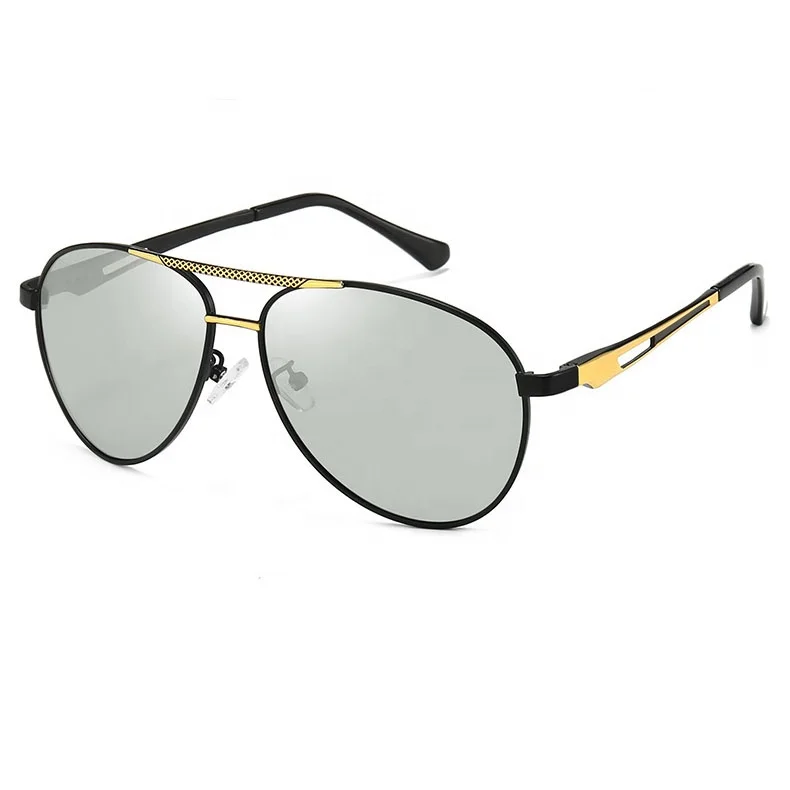 

Sunbest Eyewear 8001 Male Photochromic Polarized Metal Sunglass Classic Pilot Color-changing Men Sunglasses