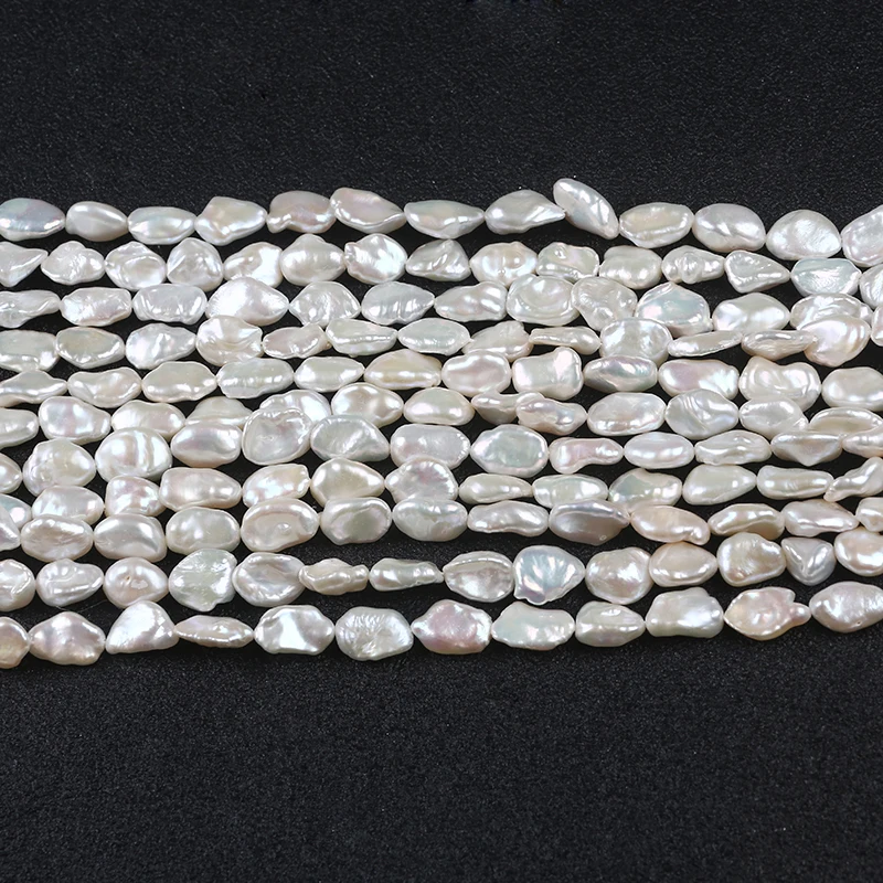 

10-11mm white keshi pearl beads loose strand