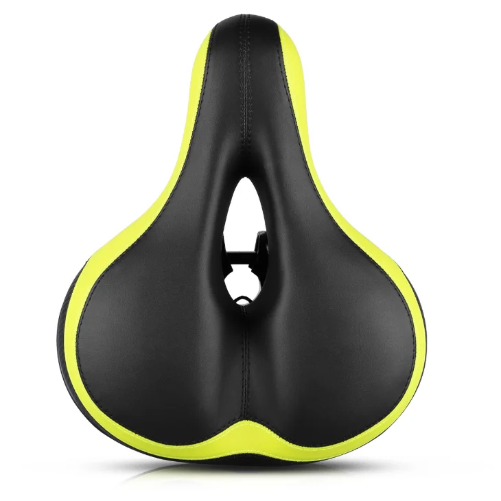 

SINO Comfortable Bike Seat Wide Bicycle Saddle Memory Foam Padded Soft Bike Cushion, Black red blue
