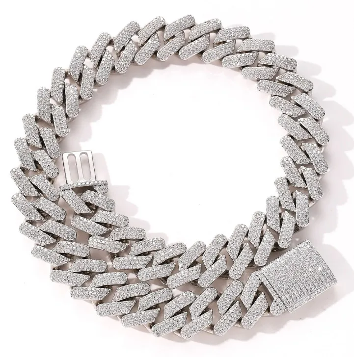 

Hip CZ Cuban Link Chain Miami Choker Necklace Bling Men Women Rapper Wholesale Jewelry HOP Iced Out 20mm Charm Pendants Brass, Rose gold, gold, silver