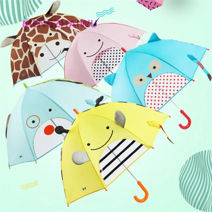 

Canada best selling articles for daily use cartoon rain umbrella promotional 3D animal design kids straight umbrella, Mixed