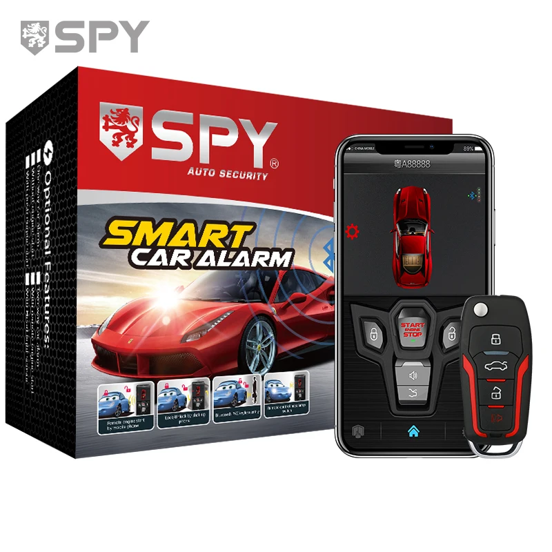 

SPY Smart remote car key lcd screen one way display immobilizer car anti theft alarm engine starter system