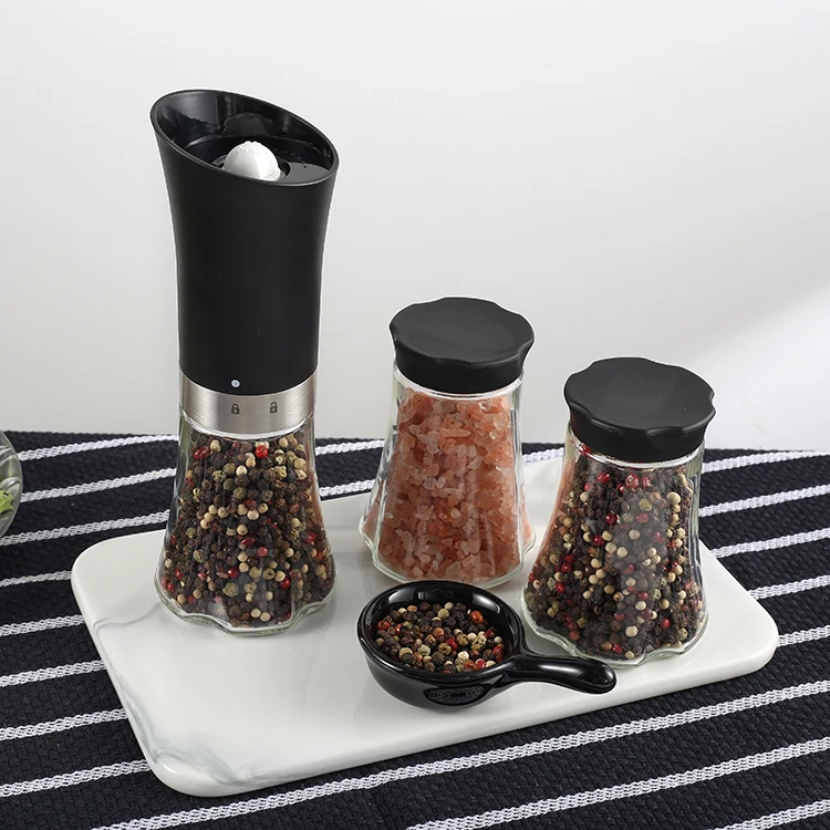 

Battery Operated Gravity Automatic Plastic Spice Mill Set Electric Salt and Pepper Grinder