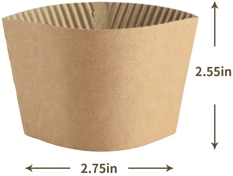 Black Cat Avenue 50 Count Kraft Brown Hot Cup Sleeves For 8oz Disposable  Coffee Cup Holder Sleeves Paper Coffee Cup Jackets