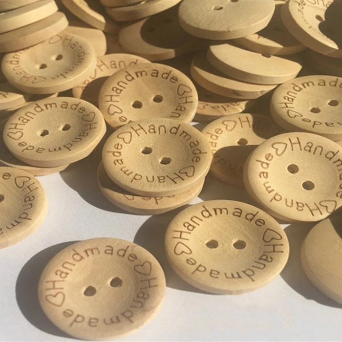 

Fashion Laser Engrave Button Round Handmade Customized Wood Buttons For Clothes