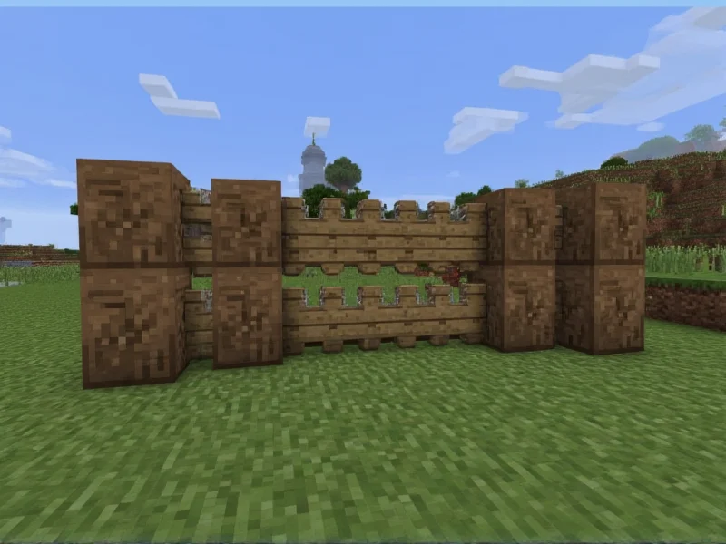 Minecraft gate correctly installed between fence posts