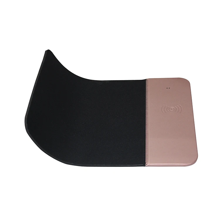 

portable 10w leather iphone mouse pad wireless mobile charger for apple android, Black/blue/grey/rose gold