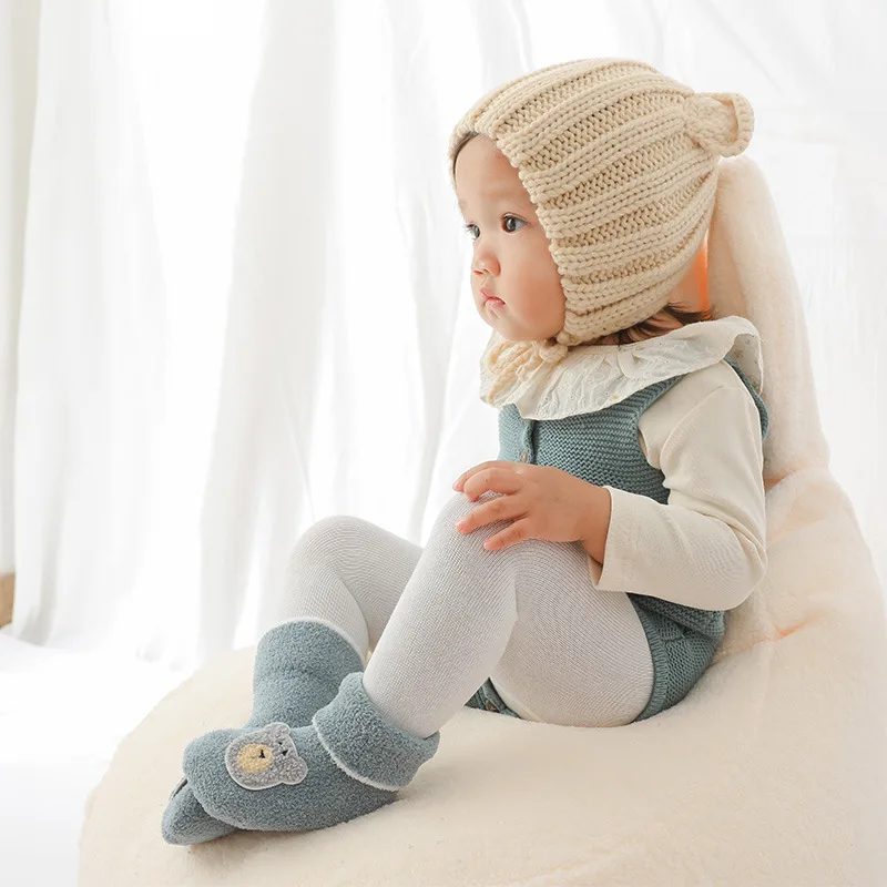 

2020 Wholesale custom baby kids socks cute cartoon thicken coral velvet non-slip children baby socks