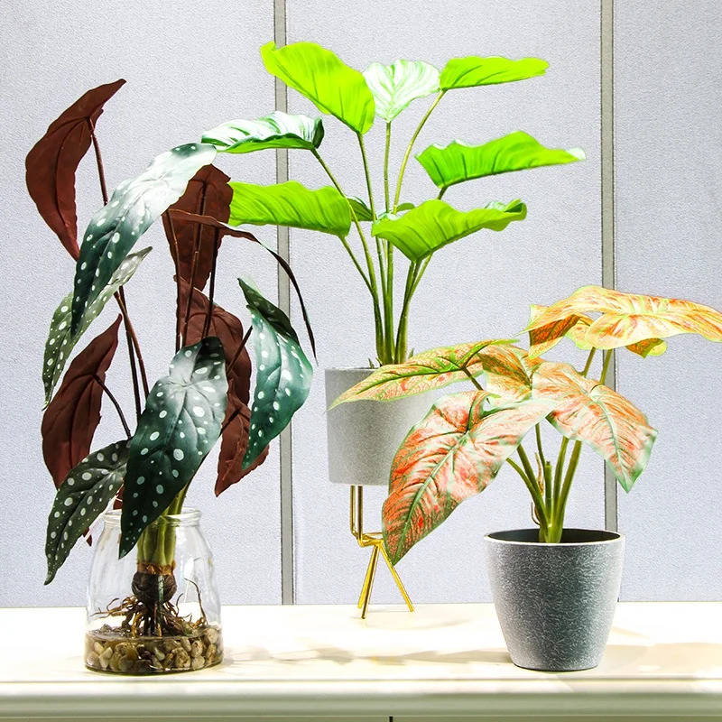 

plastics artificial plant bonsai home decor indoor plants artificial with pot garden potted tree modern decoration Leaves plant