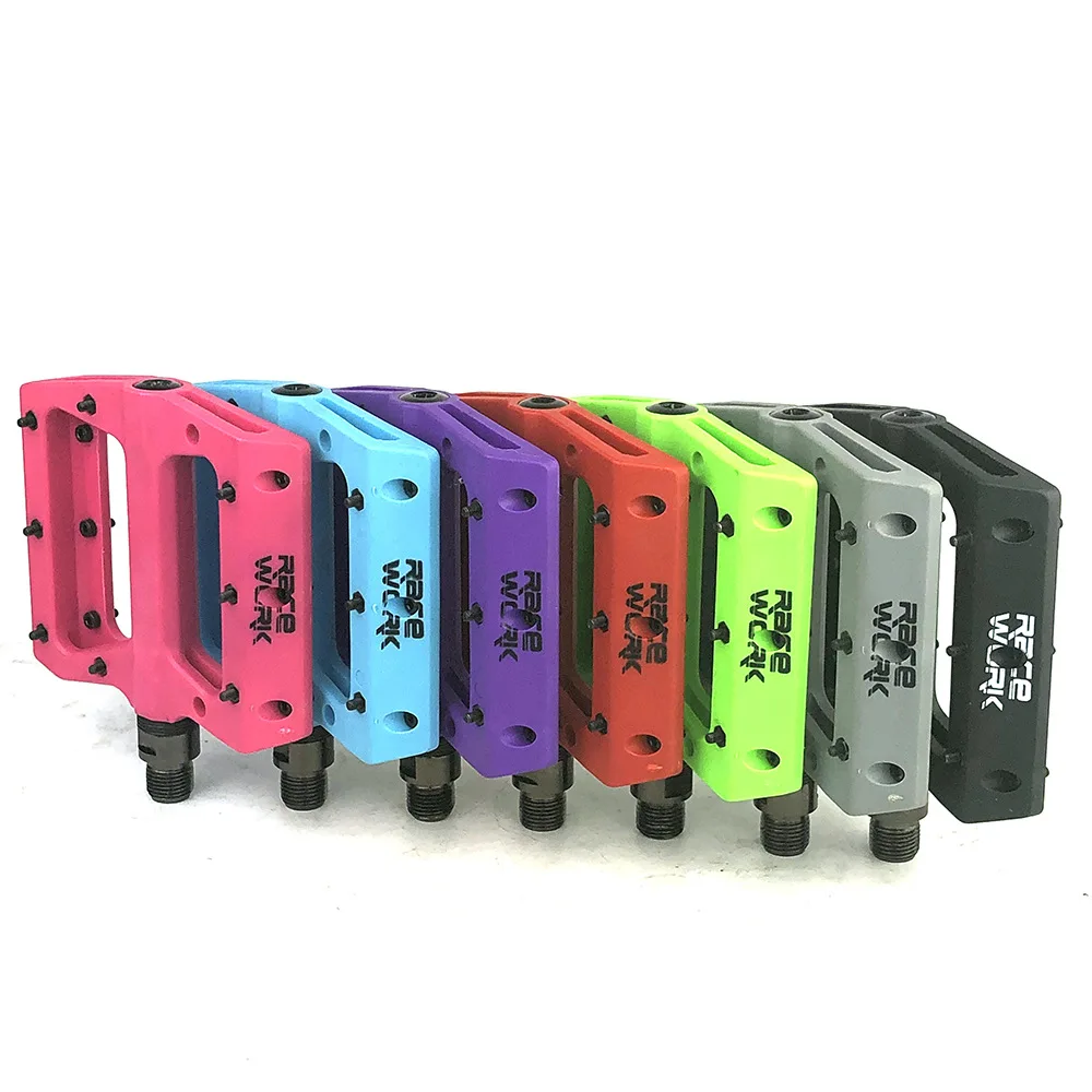 

MTB Pedals Mountain Bike Pedals Non-Slip Lightweight Nylon Fiber Bicycle Platform Pedals for BMX MTB 9/16", Picture showed