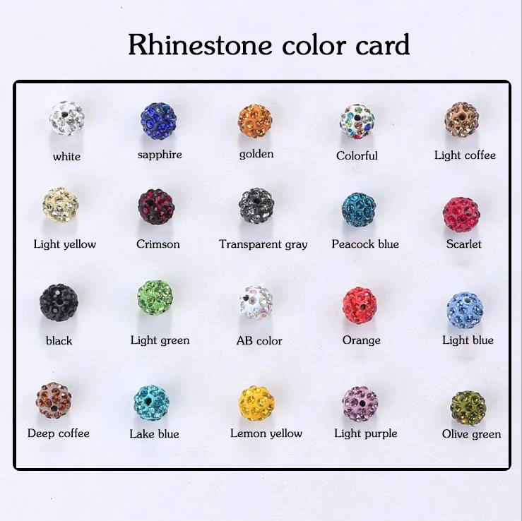 

Rhinestone For Jewelry Making Boncuklar Perles Colorful Beads For Making Shambhala Clothing Accessories, Mixed color