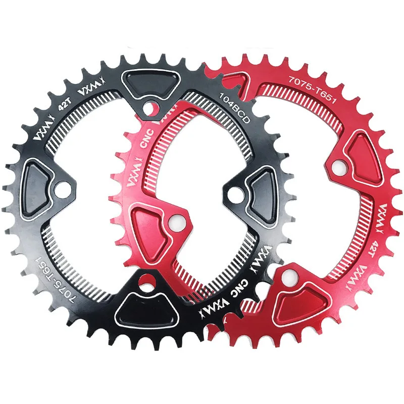 

Vxm bicycle crank & chainwheel 104bcd Alu7075 Narrow Wide Chain ring 40t 42t for bmx front chain cnc sprocket, Red black