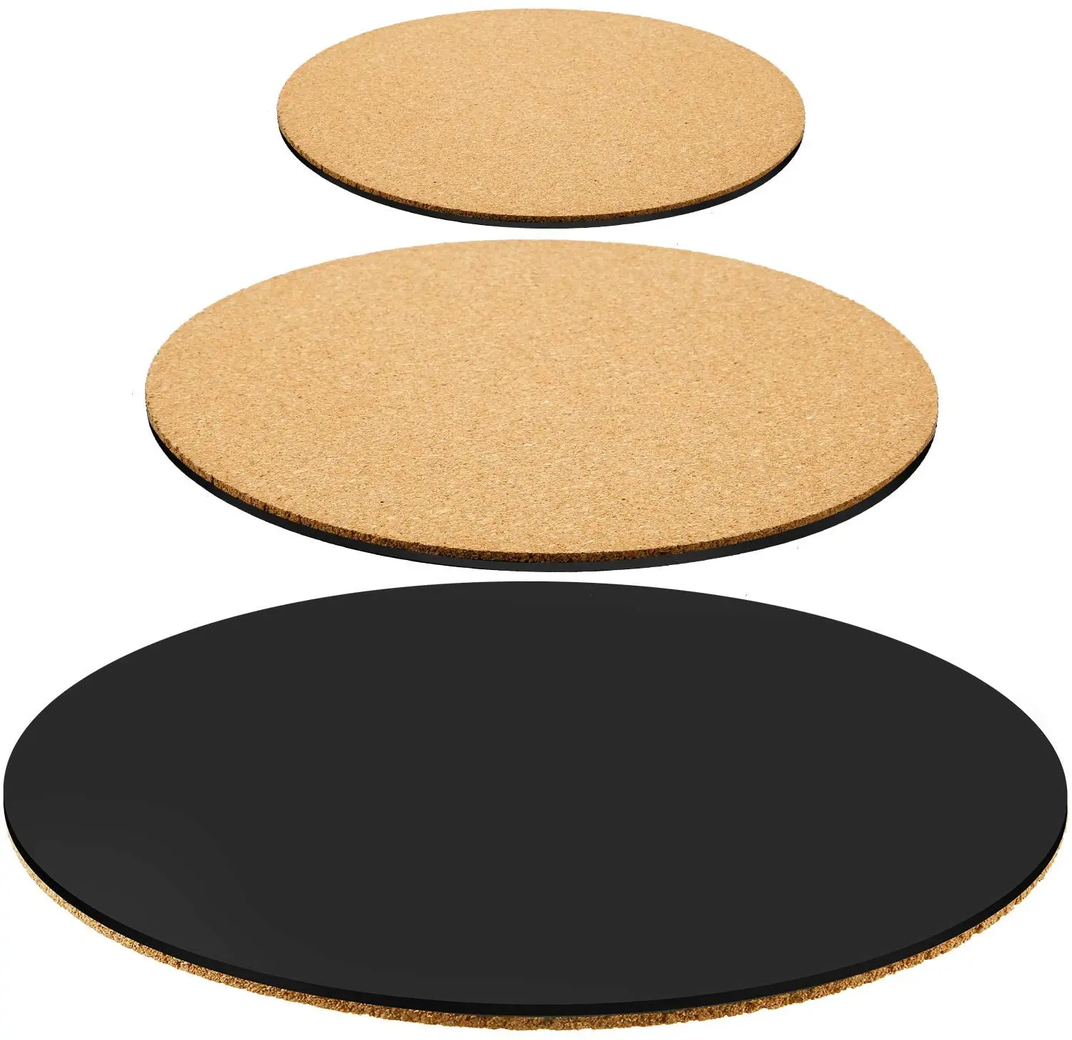 

3 Pieces Cork Plant Mat Round Cork Plant Coasters DIY Cork Pad Plant Plate Pad