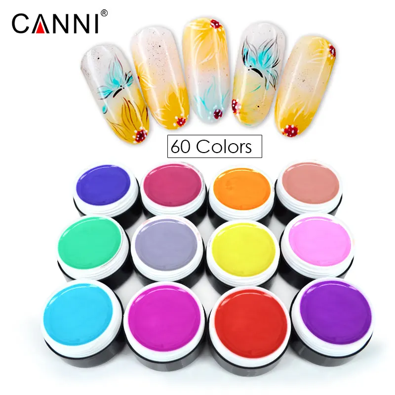 

50618 Hot Sale CANNI Nail Art Design 60 Fashion Pure Colors Professional Manufacturer Nail Gel Paint UV Color Gel Lacquer, 60 pure colors aliexpress hot sale