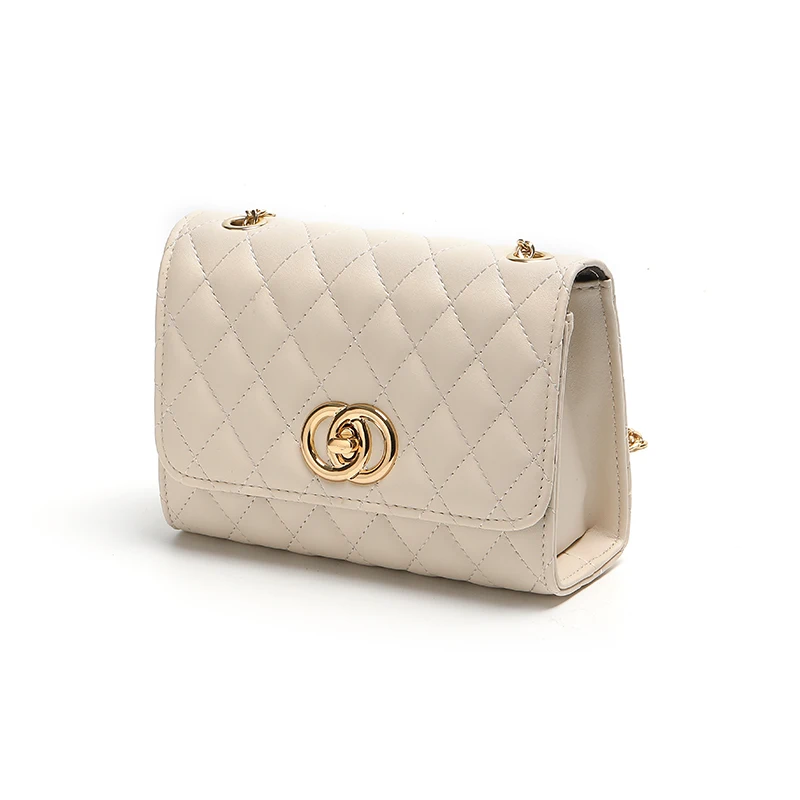

Luxury retro lock high quality PU leather ladies shoulder bag
