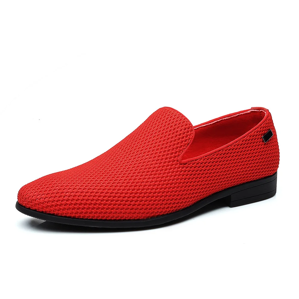 

sh12301a Men slip on loafers 2022 high quality club party shoes outdoor black red color dress shoes men footwear