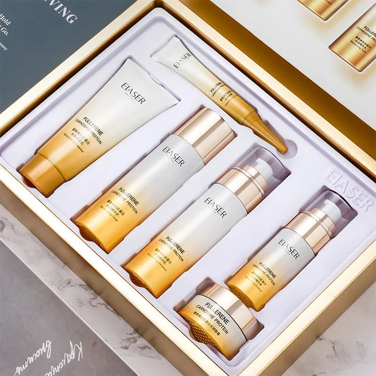 

private label 6pcs fullerene carnosine protein moisturizing skin care product set beauty salon set