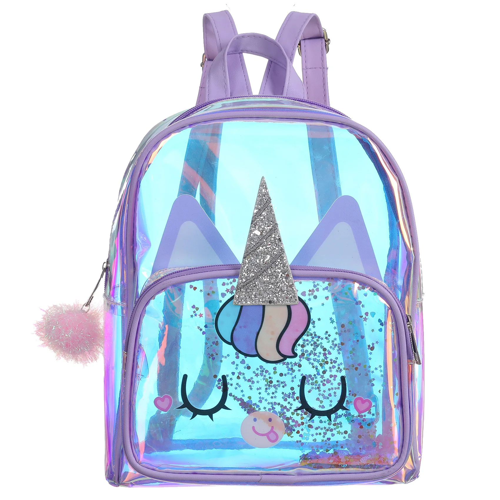 

JANHE mochilas kawaii Beg LaserTransparent Bagpack Girl Schoolbag Toddler Satchel Purse Kid Unicorn Bookbag Clear Backpack