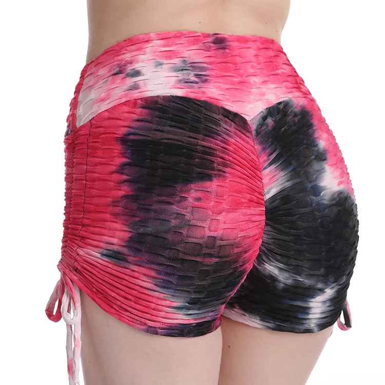 

2021 newly designed women's sports yoga cycling gym tie dye biker shorts, Customized colors