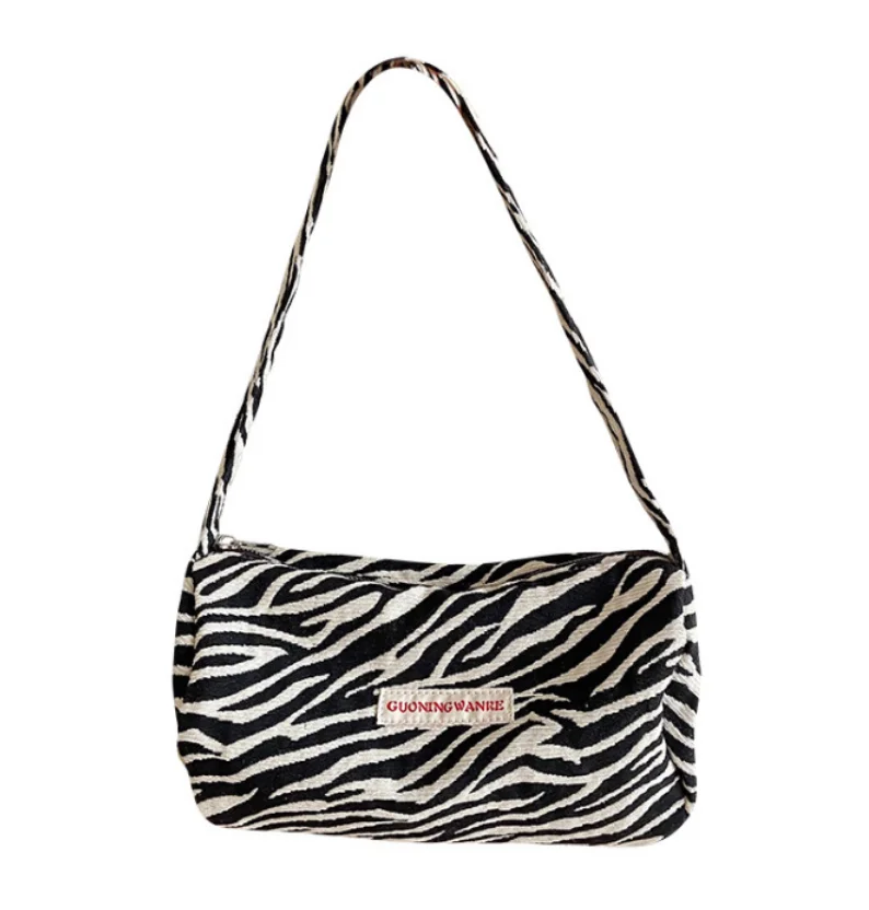 

Minor Design Casual Armpit Bag 2021 New Large Capacity Fashion Handbag Female Zebra Pattern Canvas Shoulder Bag YGC-276