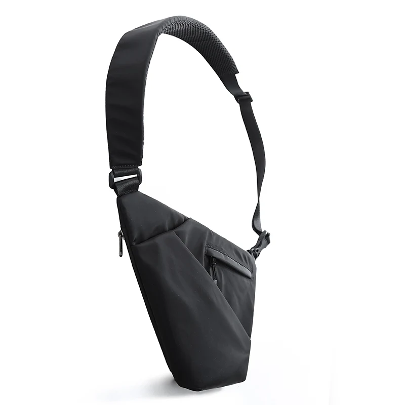 

Waterproof Nylon Waist Bag Men Shoulder Bag Phone Pocket Crossbody Bags, Black