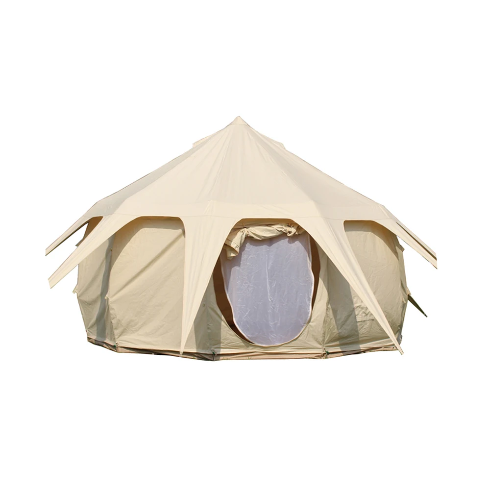 

Luxury double door bell tent lotus safari tipi tent with awning