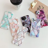 

Luxury Electroplating Marble Phone Case with holder for iPhone 11 Pro Max XS Max XR phone case for samsung S11 a10s A20S A30S