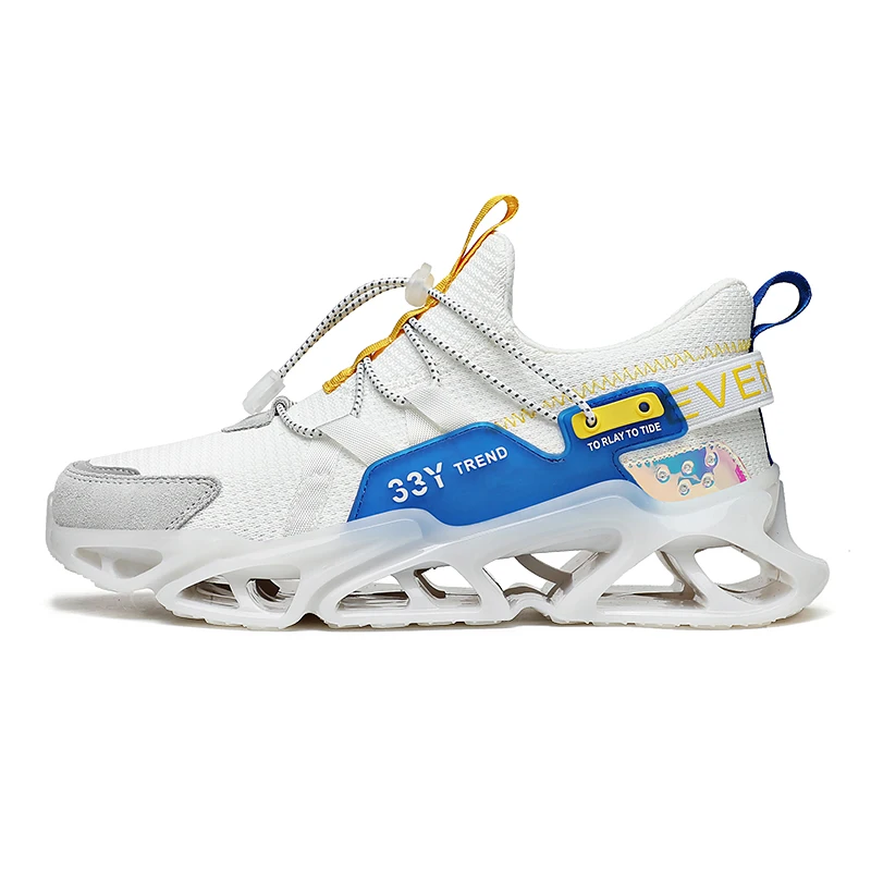 

2021 Men Sneakers Wholesale And Retail Knife-Edge Hollow Casual Featured Tide Shoes Breathable Sports Running Shoes, Blue white black
