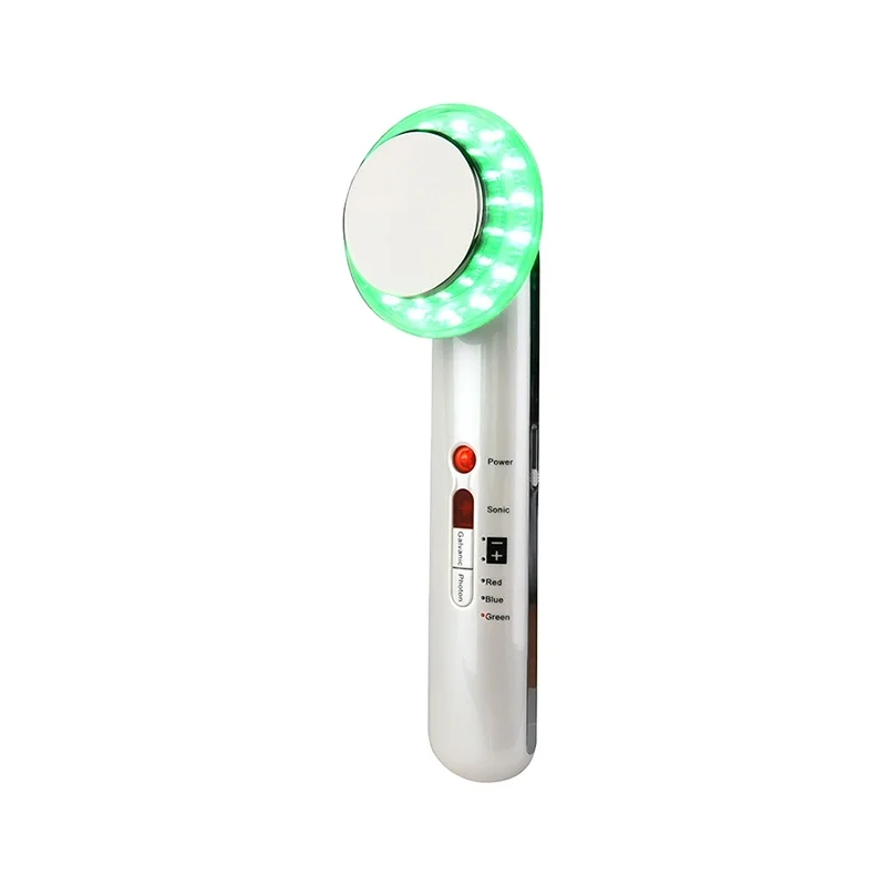 

Multifunction Beauty Machine 7 in 1 LED Skin Tightening Ultrasonic Slimming Device Home Use, White / gold