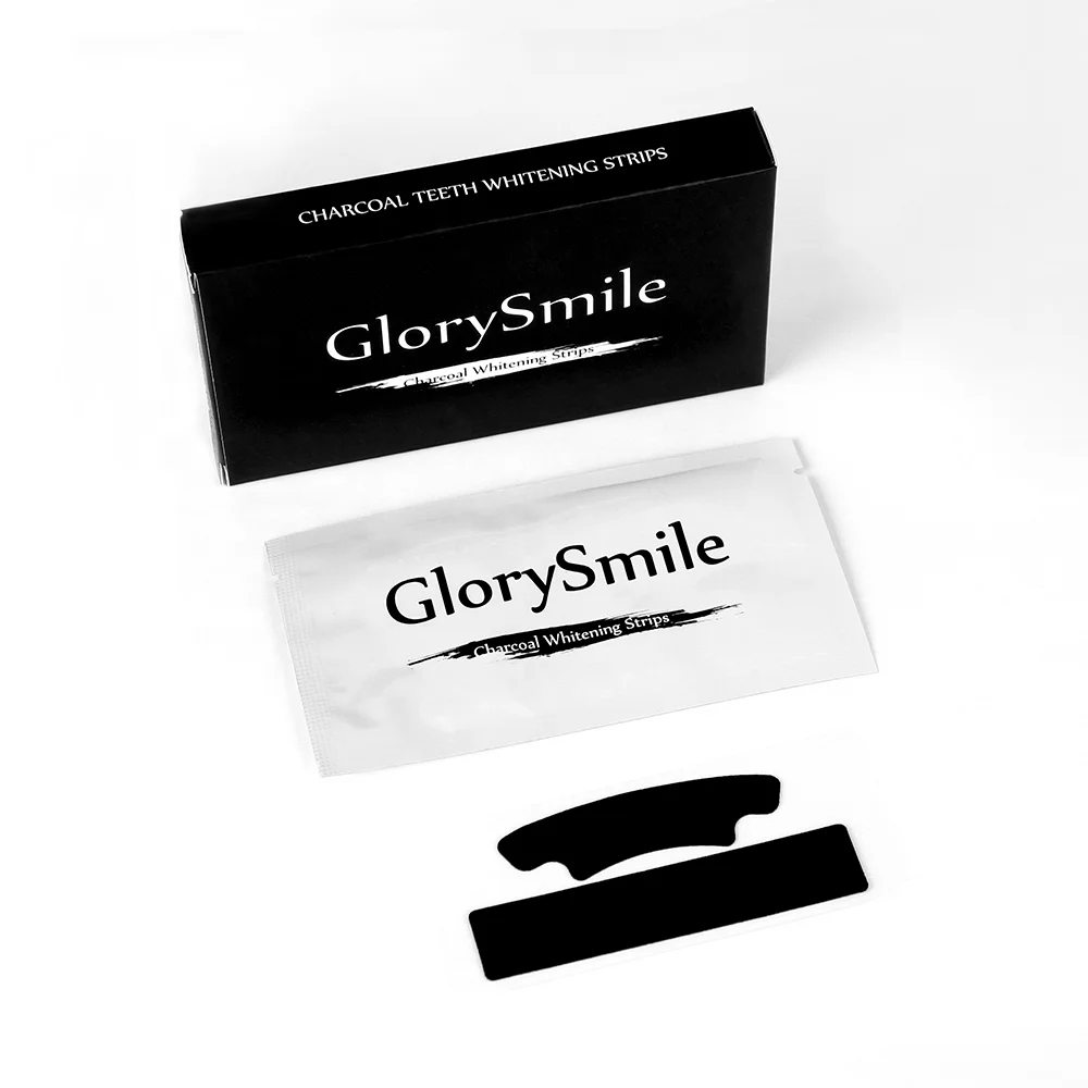 

CE Approved Non Peroxide Black Strips White Smile 3D Coconut Teeth Whitening Charcoal Strips Private Logo