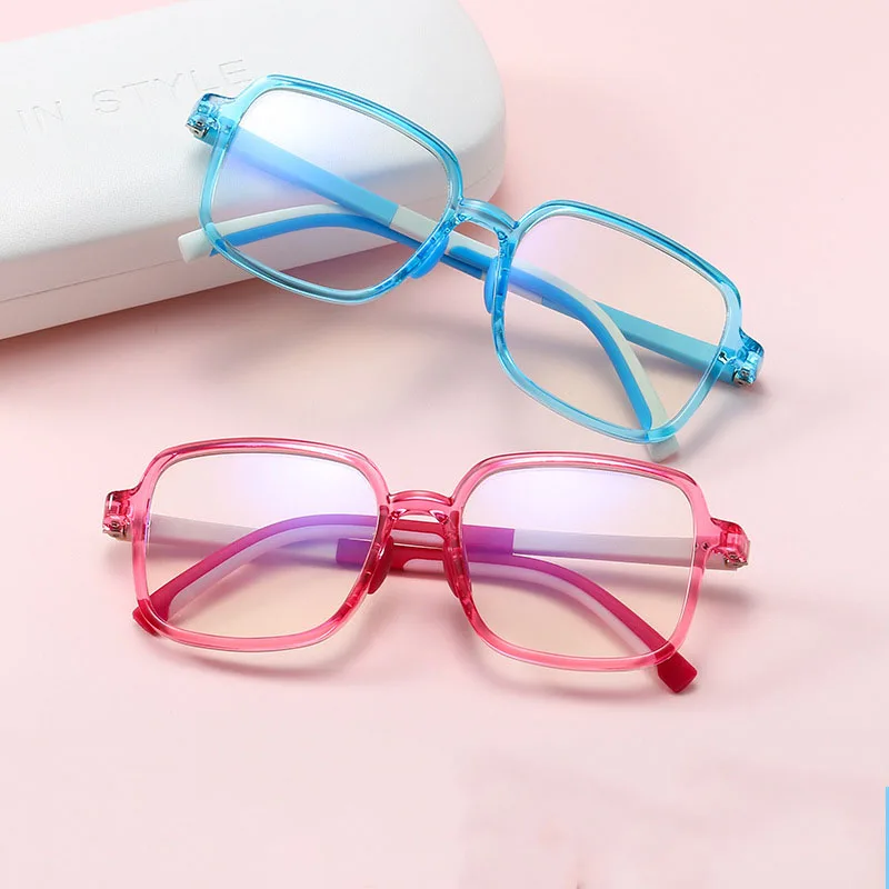 

Finewell New Design Anti Blue Light Children Glasses Square Spring Hinge Temple Glasses Frames Kids TR90 Eyewear